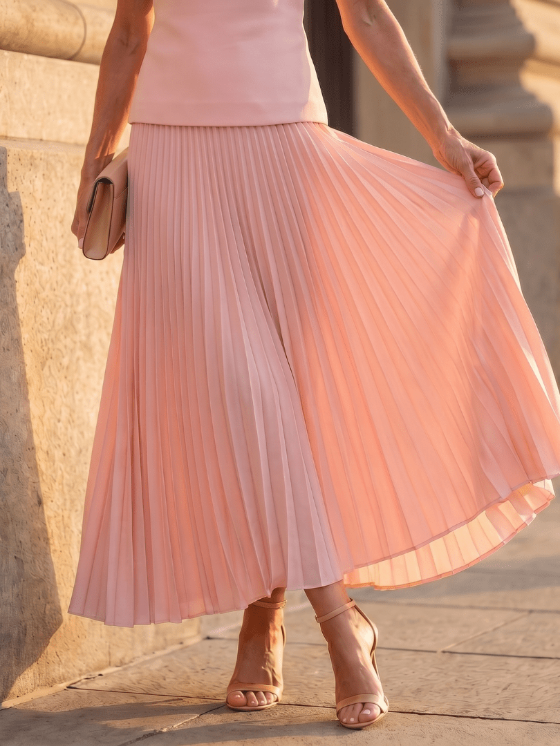 Liana | Elegant Ensemble with Structured Top and Pleated Skirt