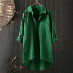 Linen shirt with button placket, long sleeves, relaxed fit 4