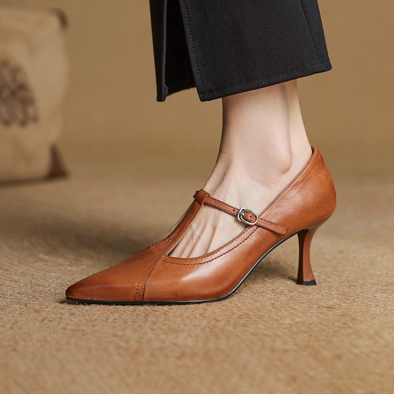 Lorena | Women’s Genuine Leather Heels – Chic Artisan Pointed-Toe & Refined Stiletto Comfort 1