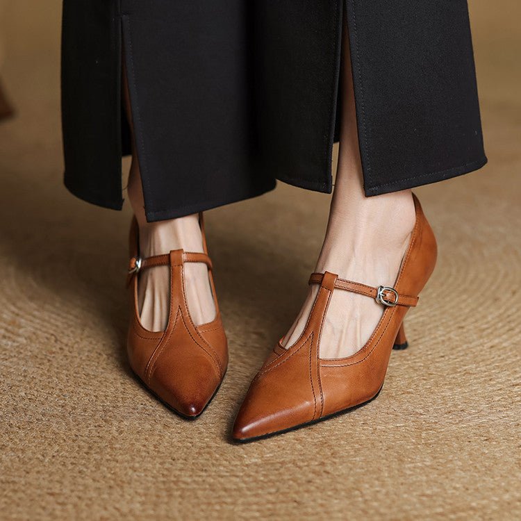 Lorena | Women’s Genuine Leather Heels – Chic Artisan Pointed-Toe & Refined Stiletto Comfort 2