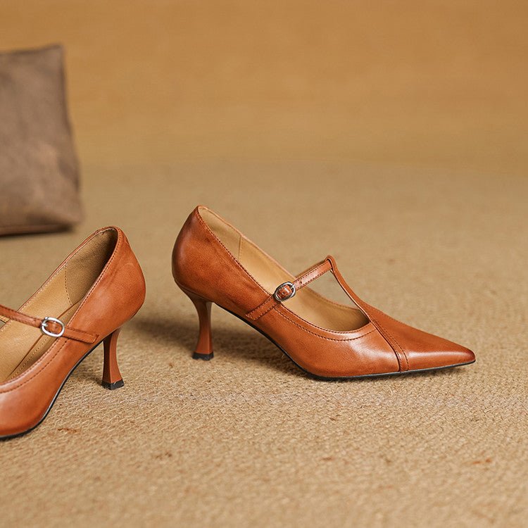Lorena | Women’s Genuine Leather Heels – Chic Artisan Pointed-Toe & Refined Stiletto Comfort 6