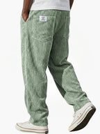 Zipari | Modern and Relaxed Men's Corduroy Trousers Light Green