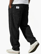 Zipari | Modern and Relaxed Men's Corduroy Trousers Black