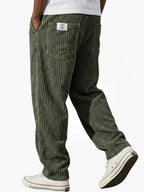 Zipari | Modern and Relaxed Men's Corduroy Trousers Green