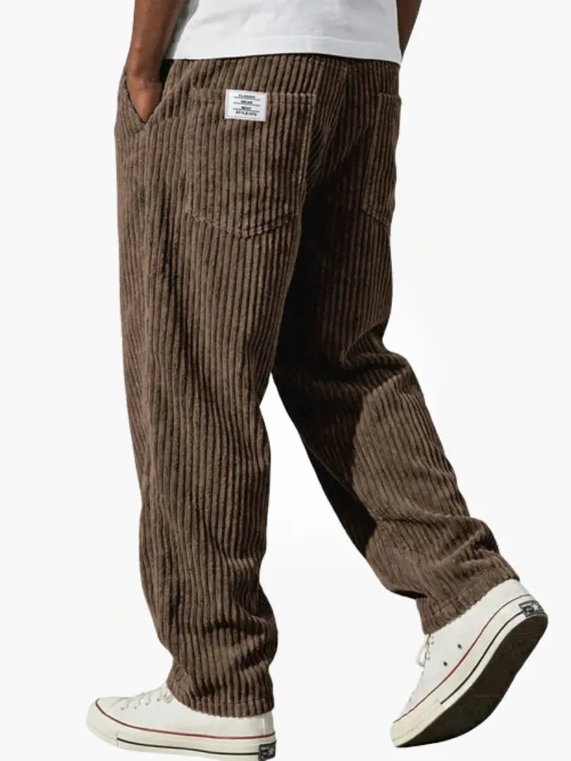 Zipari | Modern and Relaxed Men's Corduroy Trousers Brown