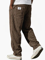 Zipari | Modern and Relaxed Men's Corduroy Trousers Brown