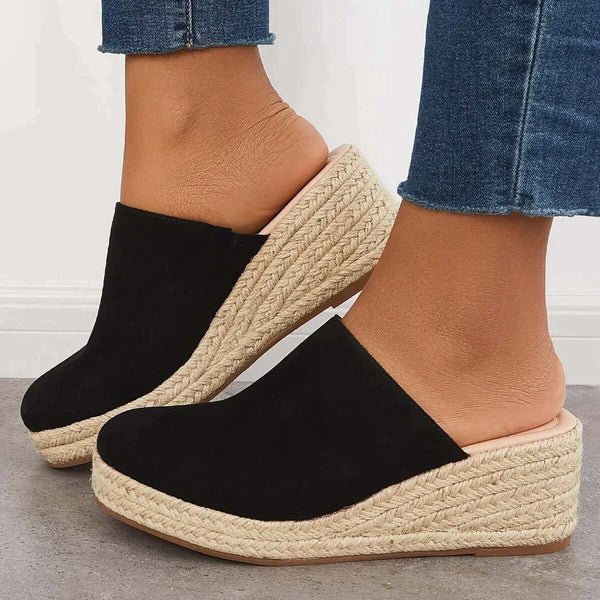 Lumi | Women’s Espadrille Wedge Mules – Sleek Closed-Toe Design & Elevated Architectural Heel 0