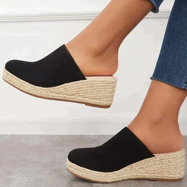Lumi | Women’s Espadrille Wedge Mules – Sleek Closed-Toe Design & Elevated Architectural Heel 2