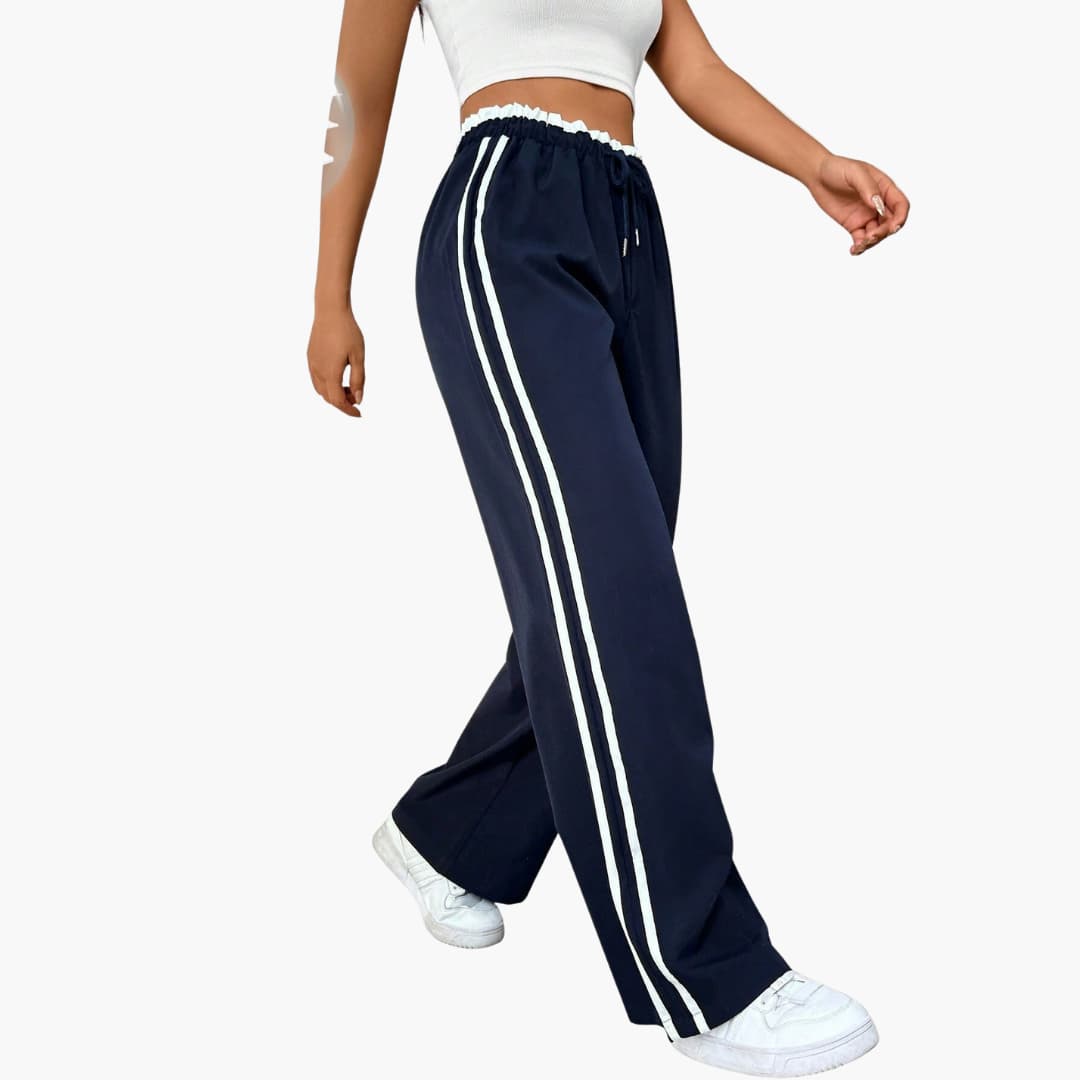 Luna | Women's Pants with Elastic Waist and Side Stripes - Comfortable and stylish women's pants with drawstring 0