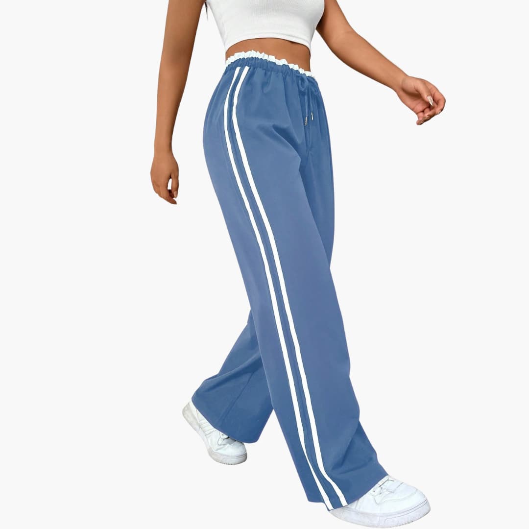 Luna | Women's Pants with Elastic Waist and Side Stripes - Comfortable and stylish women's pants with drawstring 1