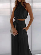 Luxurious Two-Piece Set With Elegant Top And Pants For Party And Everyday Use 0
