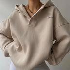Isana | Relaxed Oversized Cotton Hoodie Beige