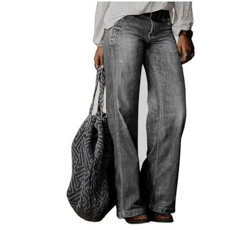 Women's Vintage Baggy Jeans with Straight Leg | High Waist grey