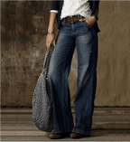 Women's Vintage Baggy Jeans with Straight Leg | High Waist blue