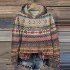 Viore | Women’s Stylish Warm Hoodie – Chic Oversized Fleece & Refined Slimming Texture Brown