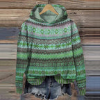 Viore | Women’s Stylish Warm Hoodie – Chic Oversized Fleece & Refined Slimming Texture Green