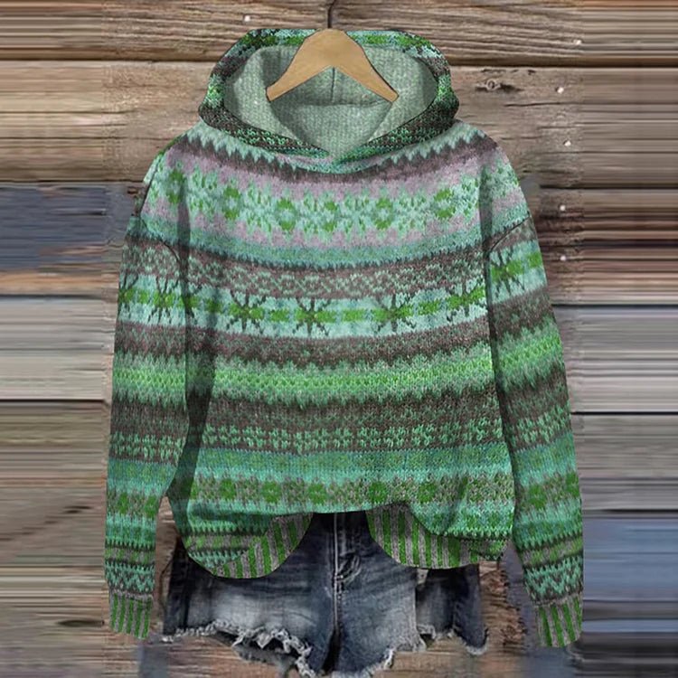 Viore | Women’s Stylish Warm Hoodie – Chic Oversized Fleece & Refined Slimming Texture Green