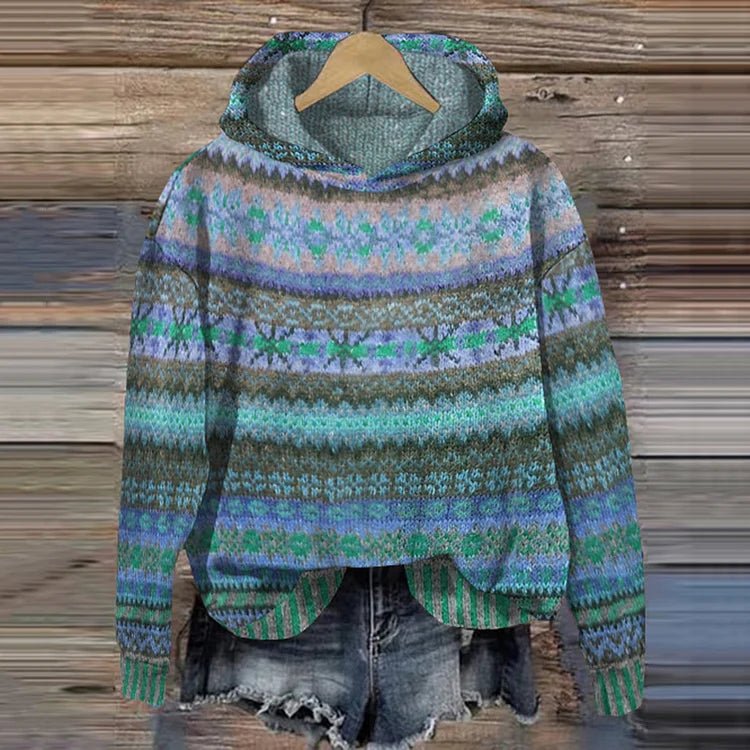Viore | Women’s Stylish Warm Hoodie – Chic Oversized Fleece & Refined Slimming Texture Blue