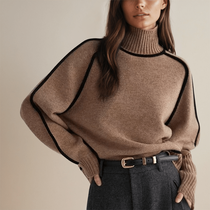 Women's Warm Turtleneck Sweater | Winter Oak Brown