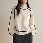 Women's Warm Turtleneck Sweater | Winter Cream White