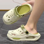 Men's Arch-Support Hole Clogs - Anti-Slip Thick-Sole Breathable Summer Sandals Green