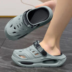 Men's Arch-Support Hole Clogs - Anti-Slip Thick-Sole Breathable Summer Sandals Gray