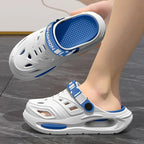 Men's Arch-Support Hole Clogs - Anti-Slip Thick-Sole Breathable Summer Sandals Blue
