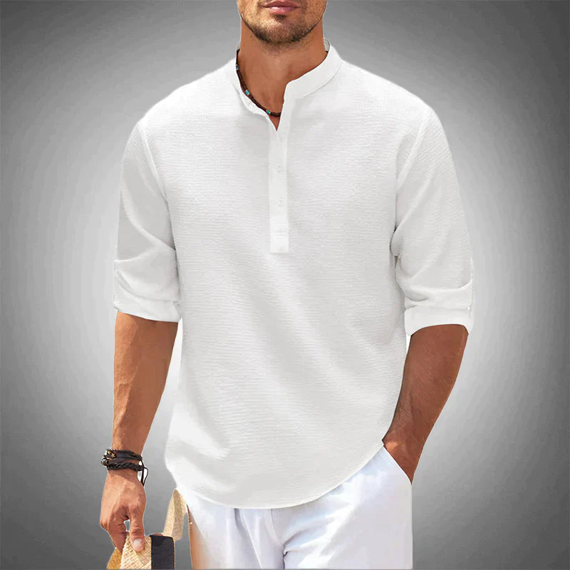 Men's Casual Henley Shirt Lightweight Breathable Comfortable 0