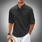 Men's Casual Henley Shirt Lightweight Breathable Comfortable 2