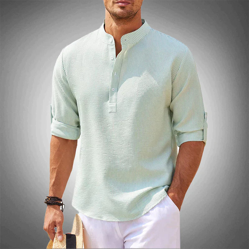 Men's Casual Henley Shirt Lightweight Breathable Comfortable 3