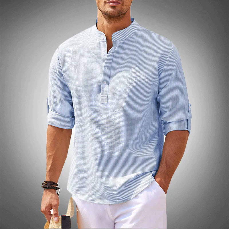 Men's Casual Henley Shirt Lightweight Breathable Comfortable 5