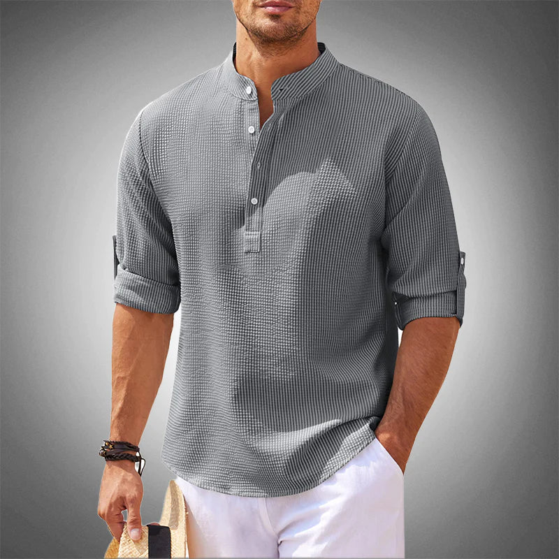 Men's Casual Henley Shirt Lightweight Breathable Comfortable 6