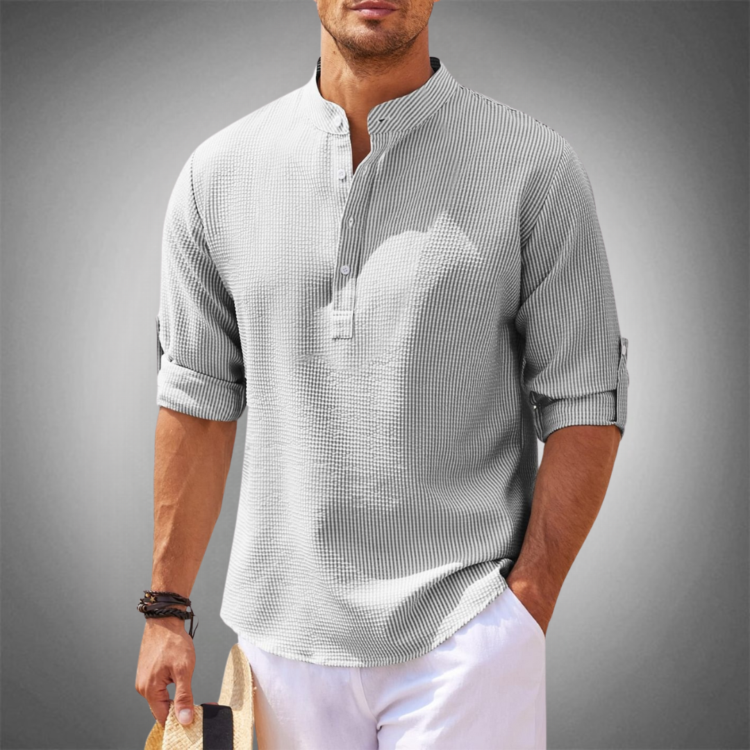 Men's Casual Henley Shirt Lightweight Breathable Comfortable 7