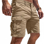 Men's Cotton Cargo Shorts, Lightweight, Breathable, with Pockets beige