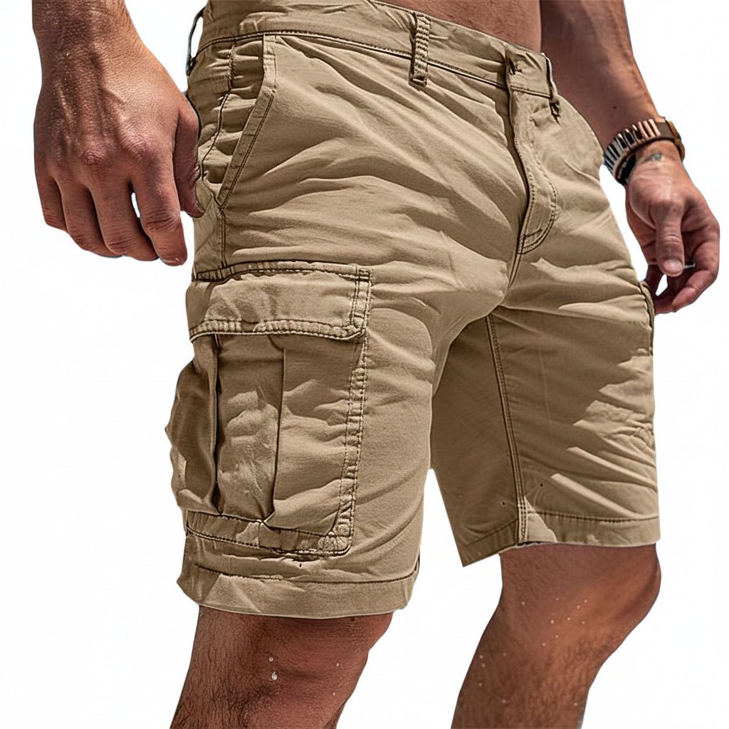 Men's Cotton Cargo Shorts, Lightweight, Breathable, with Pockets beige