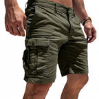Men's Cotton Cargo Shorts, Lightweight, Breathable, with Pockets green