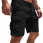 Men's Cotton Cargo Shorts, Lightweight, Breathable, with Pockets black