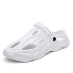 Men's Hollow Garden Clogs - Non-Slip Summer Beach Sandals with Soft Sole White
