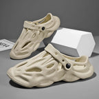 Men's Hollow Garden Clogs - Non-Slip Summer Beach Sandals with Soft Sole