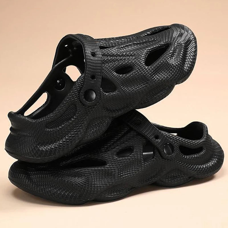 Men's Hollow Garden Clogs - Non-Slip Summer Beach Sandals with Soft Sole