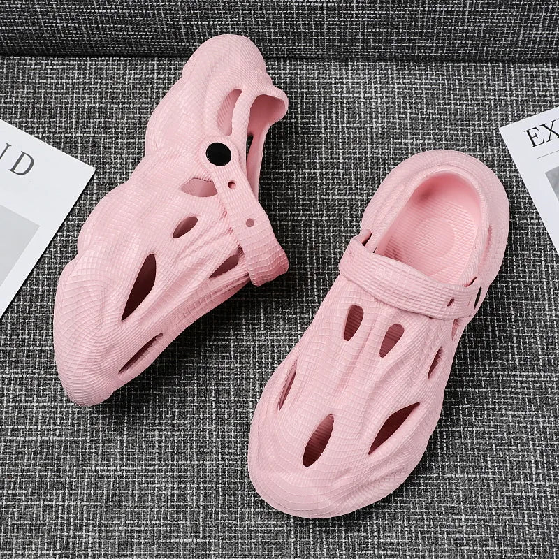 Men's Hollow Garden Clogs - Non-Slip Summer Beach Sandals with Soft Sole