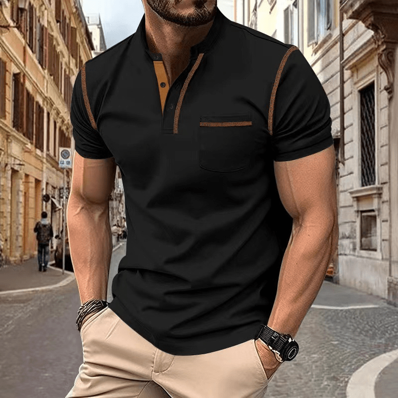 Men's Polo Shirt Cotton Blue All-round comfort and leisure black