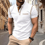 Men's Polo Shirt Cotton Blue All-round comfort and leisure white