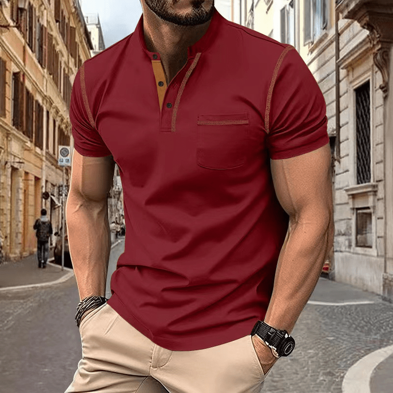 Men's Polo Shirt Cotton Blue All-round comfort and leisure red