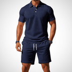 Men's Polo Shirt and Shorts Set, Cotton, Size L, Summer Look 1