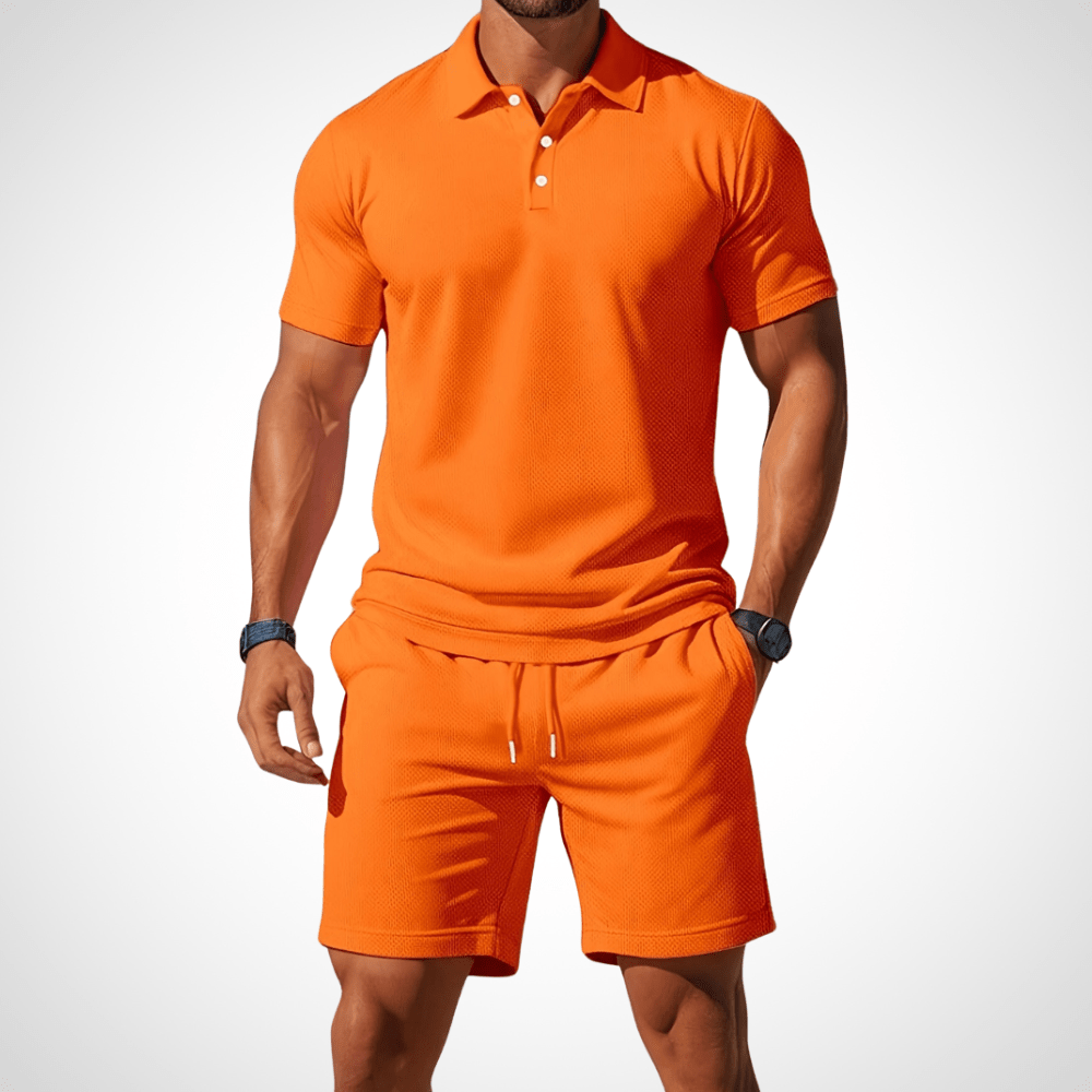 Men's Polo Shirt and Shorts Set, Cotton, Size L, Summer Look 2