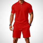 Men's Polo Shirt and Shorts Set, Cotton, Size L, Summer Look 4