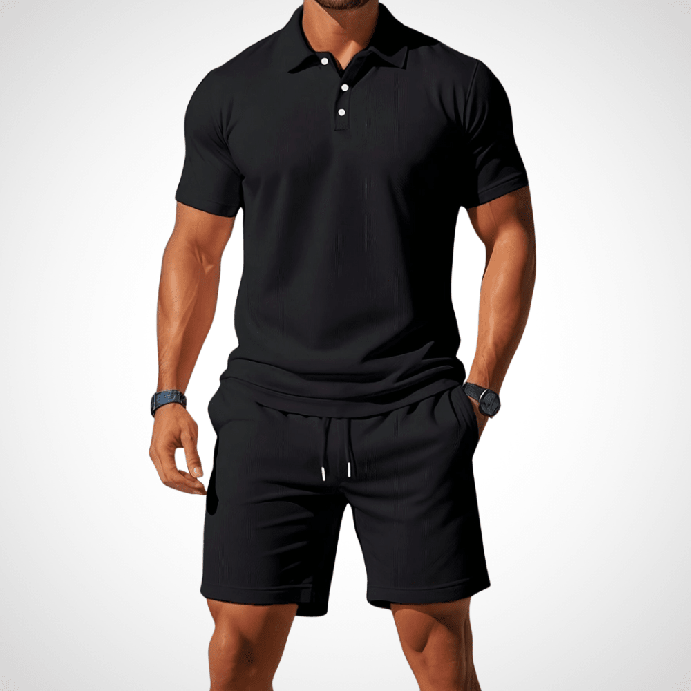 Men's Polo Shirt and Shorts Set, Cotton, Size L, Summer Look 6