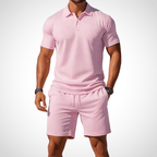 Men's Polo Shirt and Shorts Set, Cotton, Size L, Summer Look 9