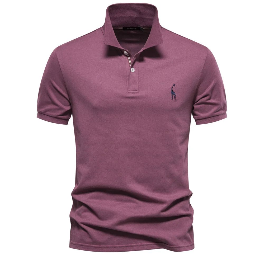 Men's Polo Shirt with Button Placket and Ribbed Cuffs 0